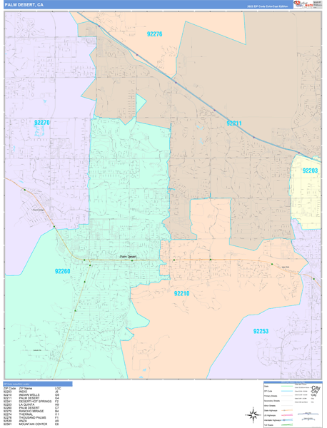 Palm Desert Wall Map